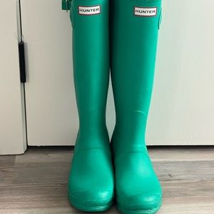 Original tall teal matte hunter boots